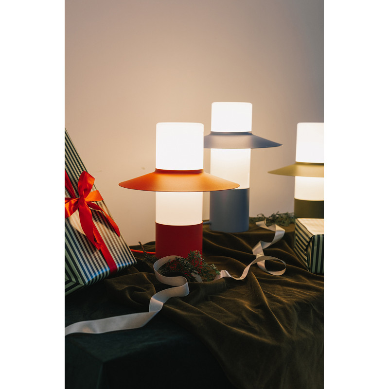 Melonowa lampa stołowa CAPONIO ST z mlecznym kloszem UMMO 24h