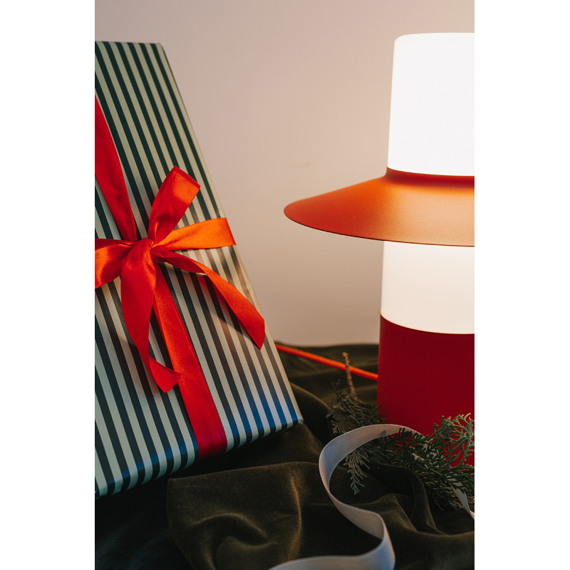 Melonowa lampa stołowa CAPONIO ST z mlecznym kloszem UMMO 24h