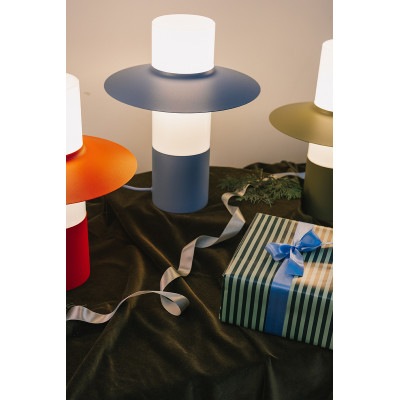 Melonowa lampa stołowa CAPONIO ST z mlecznym kloszem UMMO 24h