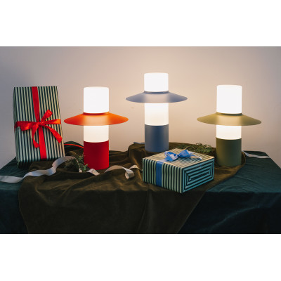 Melonowa lampa stołowa CAPONIO ST z mlecznym kloszem UMMO 24h