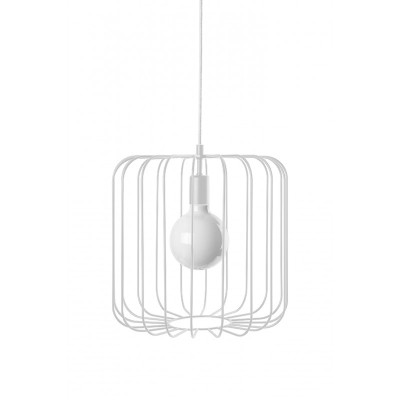 Sufitowa lampa wisząca JAULA B biała metalowa klatka abażur UMMO