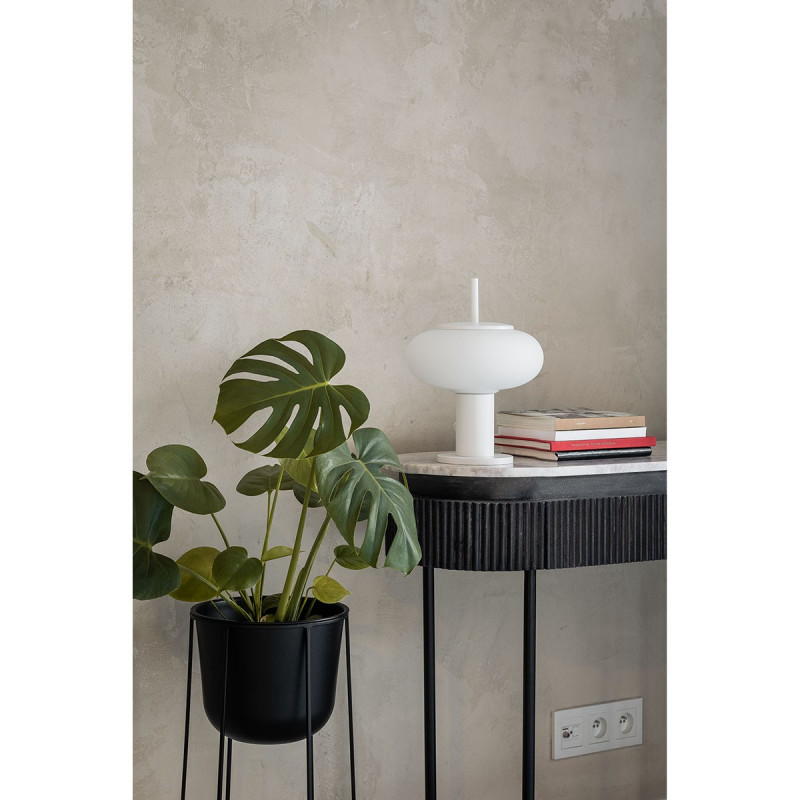 Lampa na stolik TORNI ST biała lampa stojąca ze szklanym kloszem UMMO