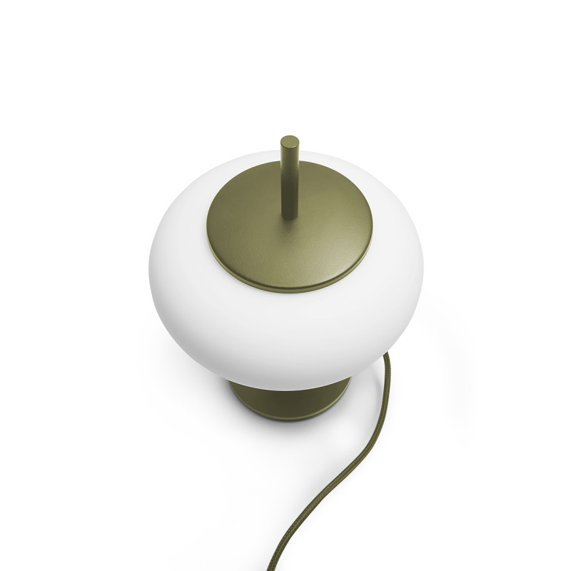 Lampa na stolik TORNI ST oliwkowa lampa stojąca ze szklanym kloszem UMMO