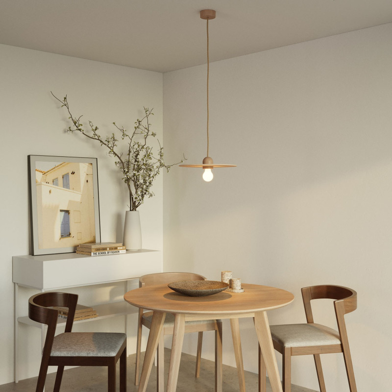 PO EKSPOZYCJI Naturalna lampa wisząca UFO z okrągłym kloszem Creative-Cables