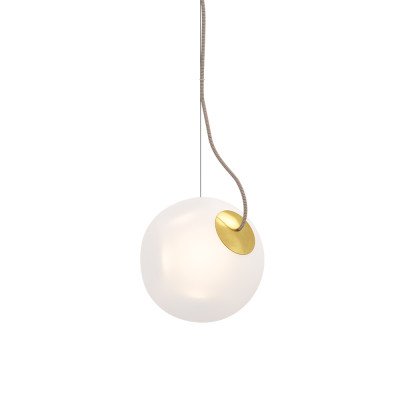 Mosiężna lampa wisząca BRIGHT BAROCCO Large z kremowym przewodem Nordic Tales
