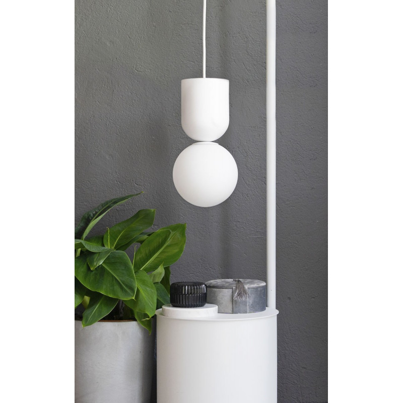 Ceiling lamp LUOTI white pendant lamp with a glass shade UMMO