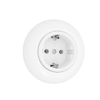 Flush-Mounted Schuko Socket - White with Frame Loftic Alkri