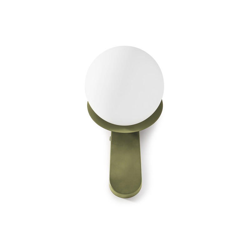 Wall lamp sconce KUUL D olive wall mount with white glass ball UMMO 24h