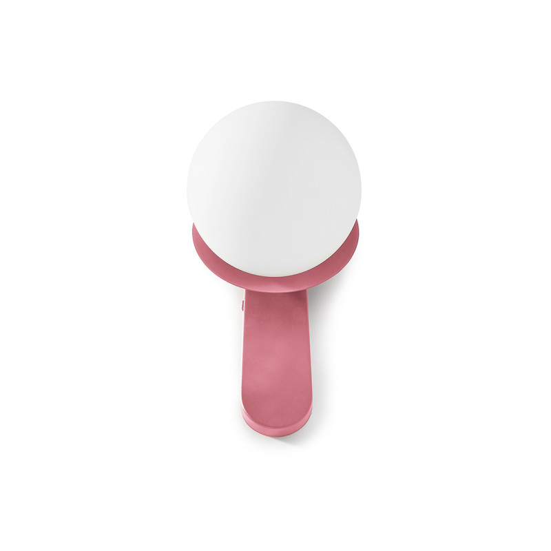 Wall lamp sconce KUUL D pink wall mount with white glass ball UMMO 24h