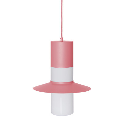 Różowa lampa wisząca CAPONIO A z mlecznym kloszem UMMO 24h