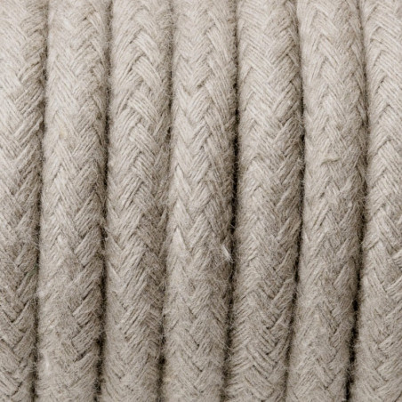 Round electric cable covered by cotton B01 Sahara sand 2x0.75