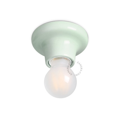 Ceiling lamp, wall 001.001.lgr porcelain E27 light green Zangra