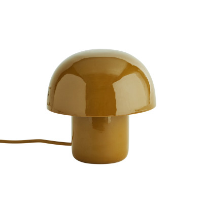 Lampa stołowa Enamel musztardowa z kloszem Madam Stoltz