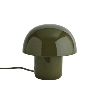 Enamel table lamp dark green with a shade Madam Stoltz