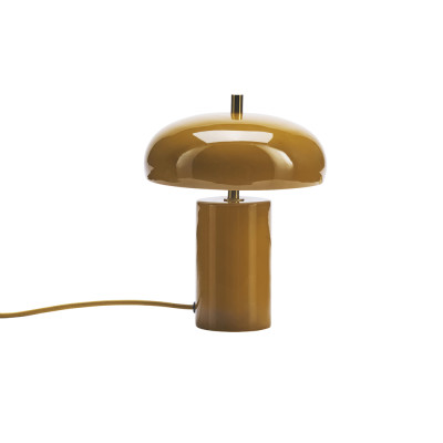 Lampa stołowa Enamel musztardowa z mosiężnym elementem Madam Stoltz