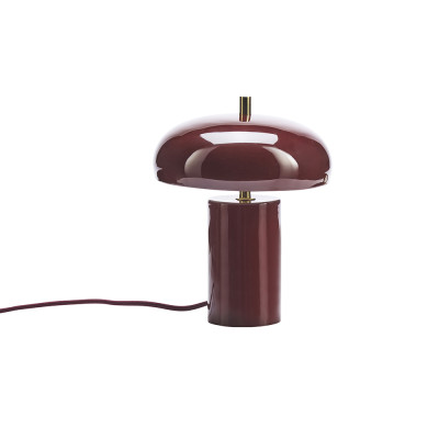 Lampa stołowa Enamel burgundowa z mosiężnym elementem Madam Stoltz