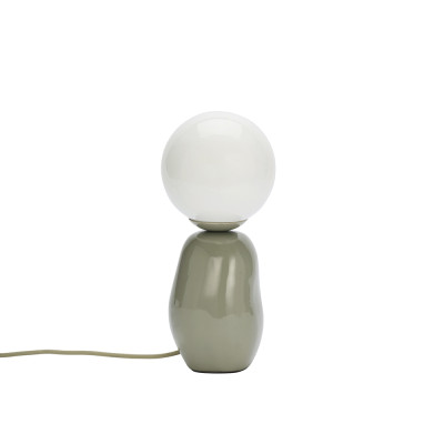 Enamel grey table lamp with a frosted glass shade Madam Stoltz