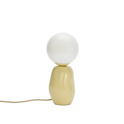 Lampa stołowa Enamel szara z mlecznym szklanym kloszem Madam Stoltz