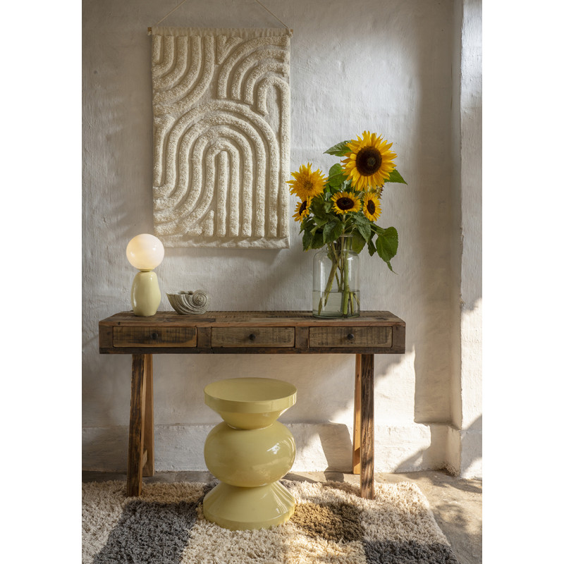 Enamel grey table lamp with a frosted glass shade Madam Stoltz