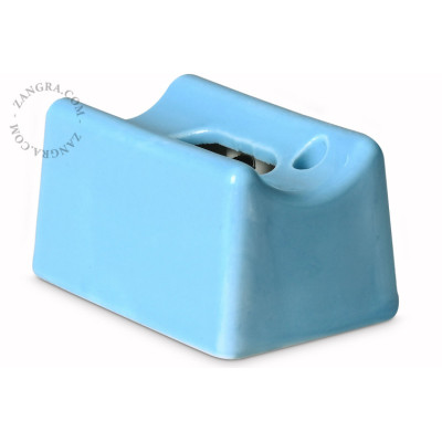 Porcelain lampholder - S14d blue Zangra