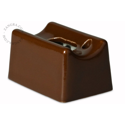 Porcelain lampholder - S14d brown Zangra