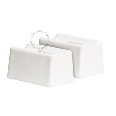 Two white porcelain S14s lamp holders Zangra
