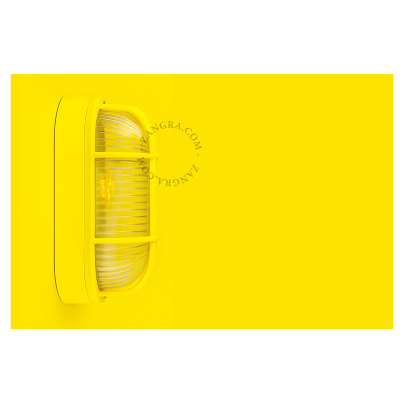 Zangra Benji Yellow Clear Glass Wall Light IP44
