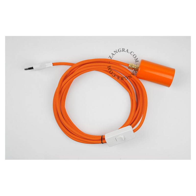 Zangra Aladin Orange Pendant Light with Plug