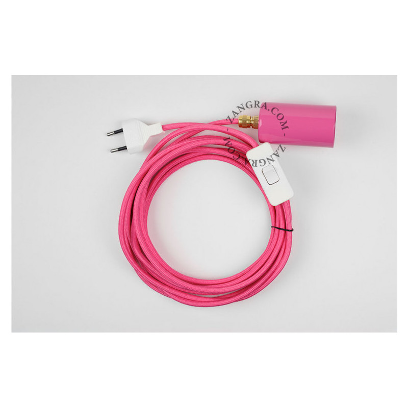 Zangra Aladin Pink Pendant Light with Plug