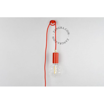 Zangra Aladin Red Pendant Light with Plug