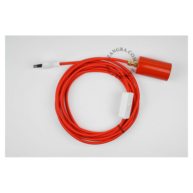 Zangra Aladin Red Pendant Light with Plug