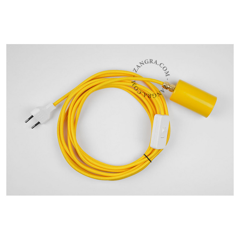Zangra Aladin Yellow Pendant Light with Plug
