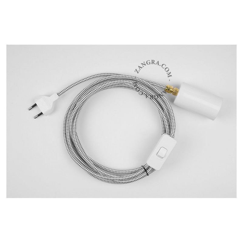 Zangra Aladin White Pendant Light with Plug
