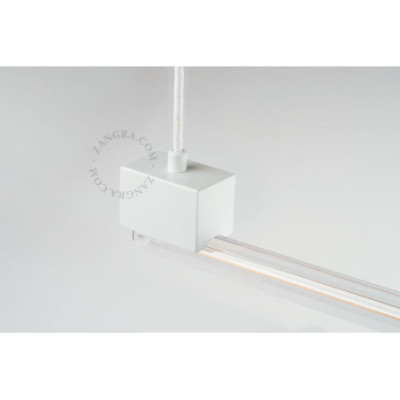 Zangra Bruno White Clear Glass 100 cm Linear Pendant Light