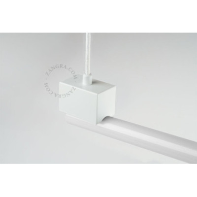 Lampa liniowa wisząca Bruno z opalowym szkłem biała Zangra