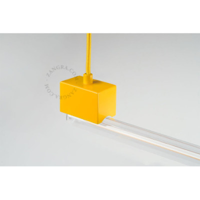 Lampa liniowa wisząca Bruno z przeźroczystym szkłem żółta Zangra