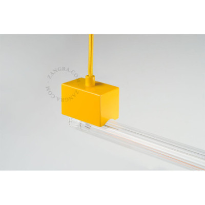 Lampa liniowa wisząca Bruno z liniowym szkłem żółta Zangra