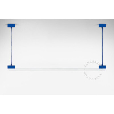 Lampa liniowa wisząca Bruno z przezroczystym szkłem niebieska Zangra