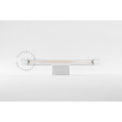 Porcelain wall lamp Clara S14d with ribbed linear bulb 30cm white Zangra