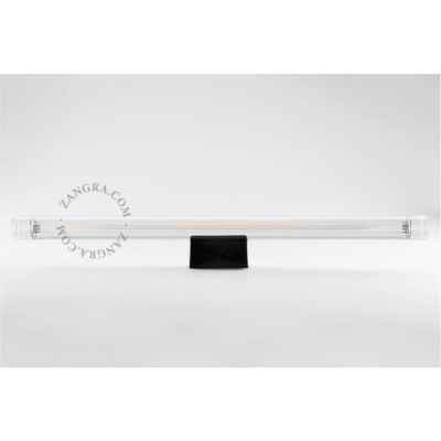 Porcelanowa lampa ścienna Clara S14d z żebrowaną liniową żarówką 50cm czarna Zangra