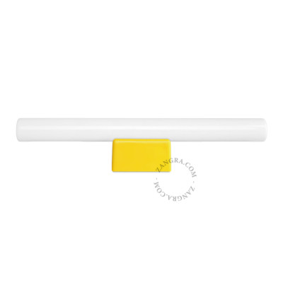 Porcelain wall lamp Adriana S14d with opal linear bulb 30cm yellow Zangra