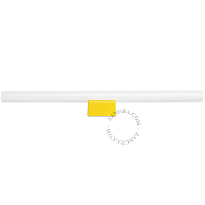 Porcelanowa lampa ścienna Adriana S14d z mleczną liniową żarówką 50cm żółta Zangra