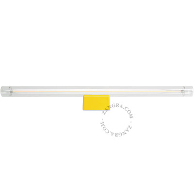 Porcelanowa lampa ścienna Adrien S14d z przezroczystą liniową żarówką 50cm żółta Zangra