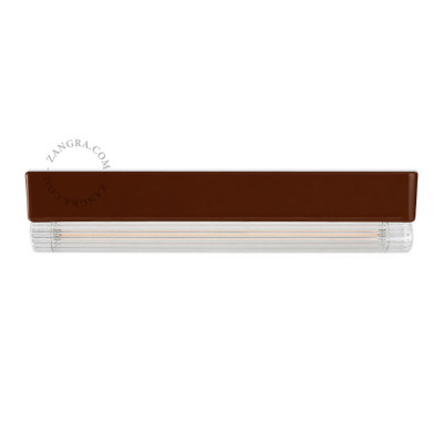Porcelain wall, ceiling lamp Denis S14d with ribbed linear bulb 30cm brown Zangra