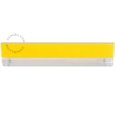 Porcelain wall, ceiling lamp Denis S14d with ribbed linear bulb 30cm yellow Zangra