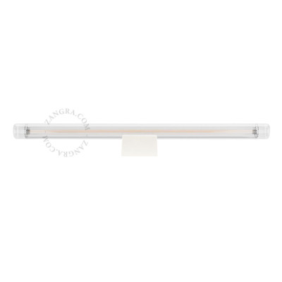 Lampa ścienna S14d z żebrowaną liniową żarówką 50cm biała Zangra