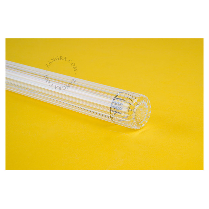 Lampa ścienna S14d z żebrowaną liniową żarówką 50cm żółta Zangra