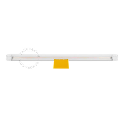 Lampa ścienna S14d z żebrowaną liniową żarówką 50cm żółta Zangra