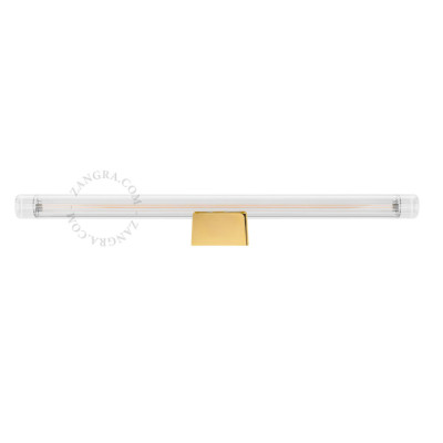 Wall lamp S14d with ribbed linear bulb 50cm gold Zangra