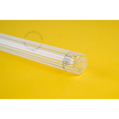 Wall lamp S14d with ribbed linear bulb 50cm silver Zangra